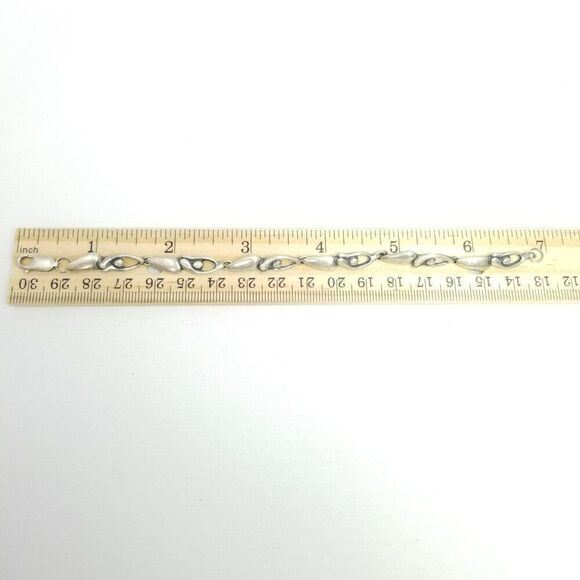 Vintage Sterling Silver Women Form Bracelet, Artist Signed, 7 Inches Long Estate - Picture 7 of 9